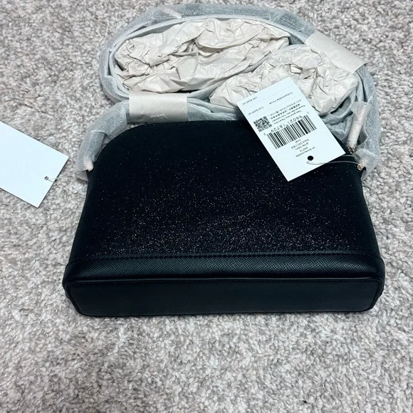 NWT Kate Spade Holiday Black Glitter Tinsel Small Dome Crossbody in - Picture 7 of 9